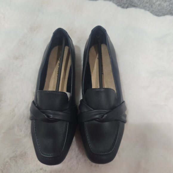 Easy Street Women's Betty Square Toe Flats Size 6 WW Extra Wide NEW Navy Office - Picture 8 of 9